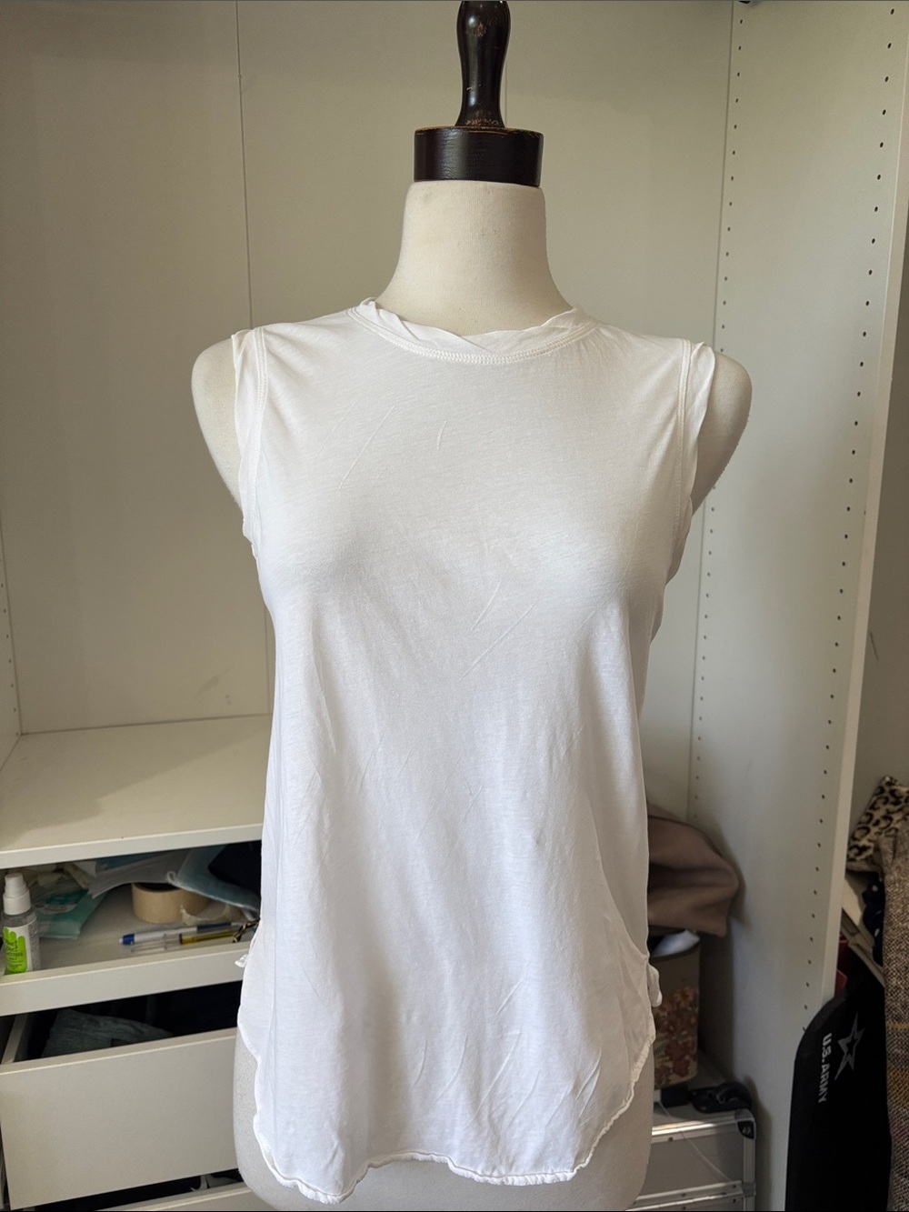 James Perse White Sleeveless Tank Top